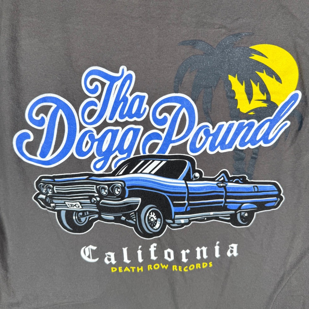 Death Row Records Tha Dogg Pound T-Shirt Mens XL Gray California Lowrider